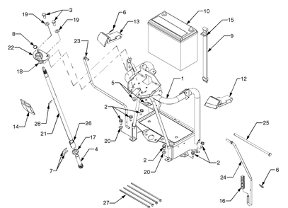 Pedestal And Connections Diagram and Parts List for GT3100 14A671010-14B671710 Cub Cadet Lawn Tractor